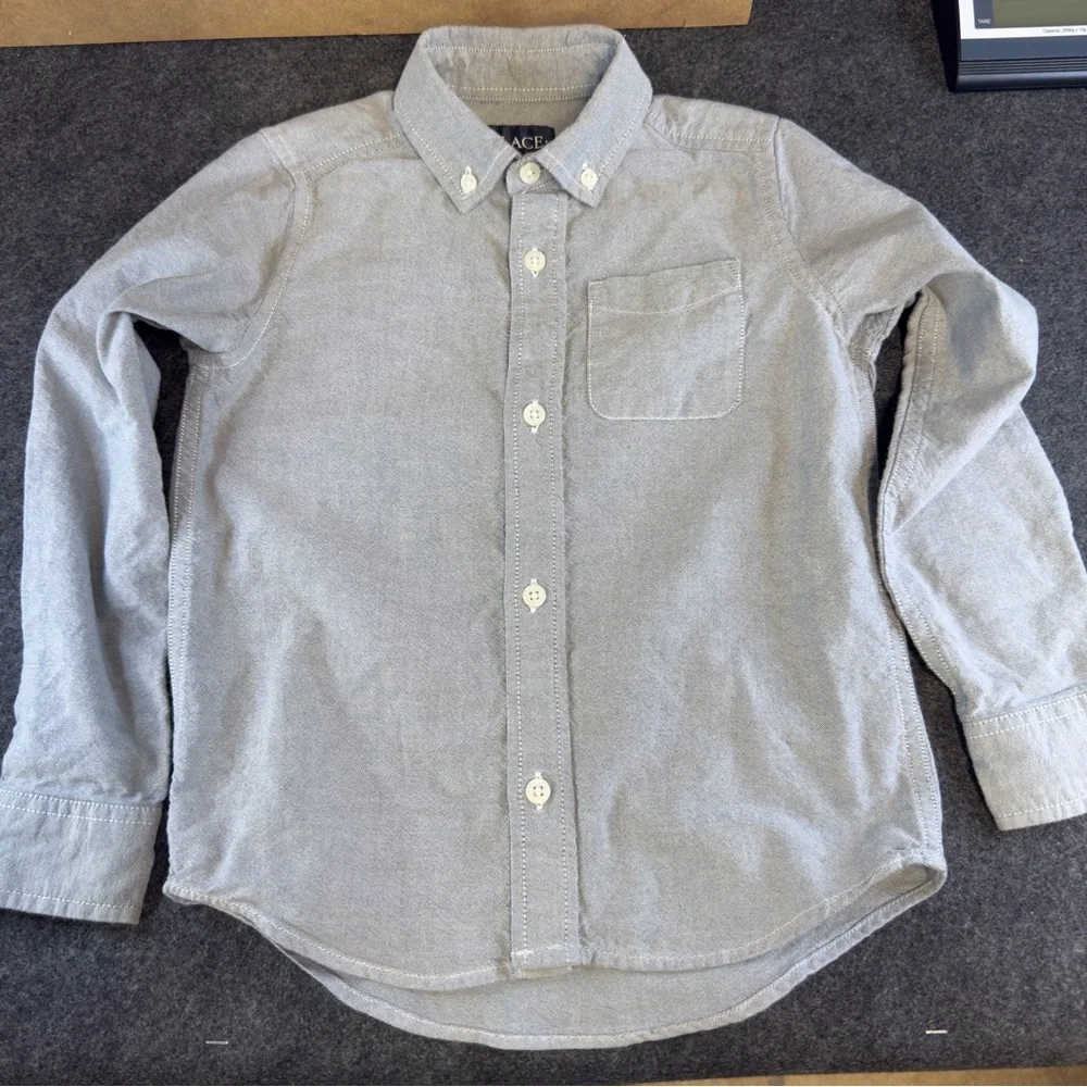 The Children's Place Light Gray Button-Down Shirt